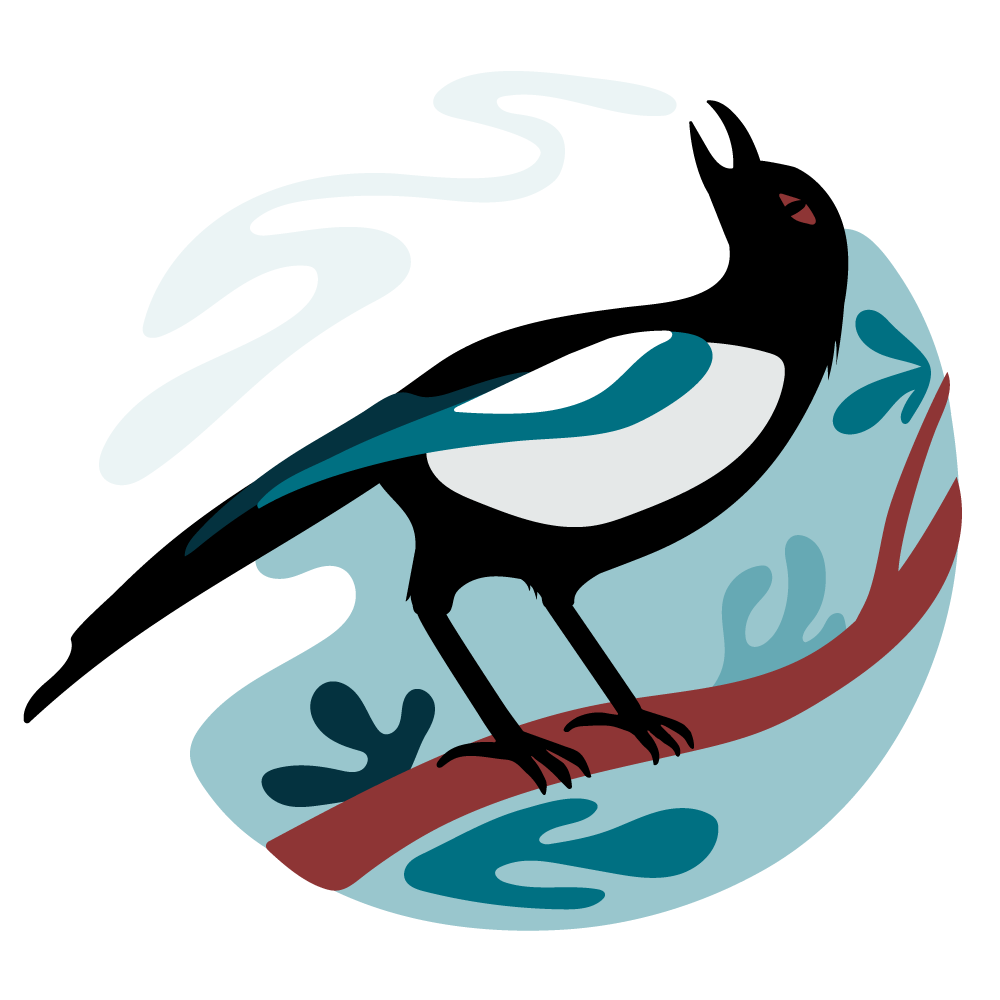 The magpie is a symbol of communications.