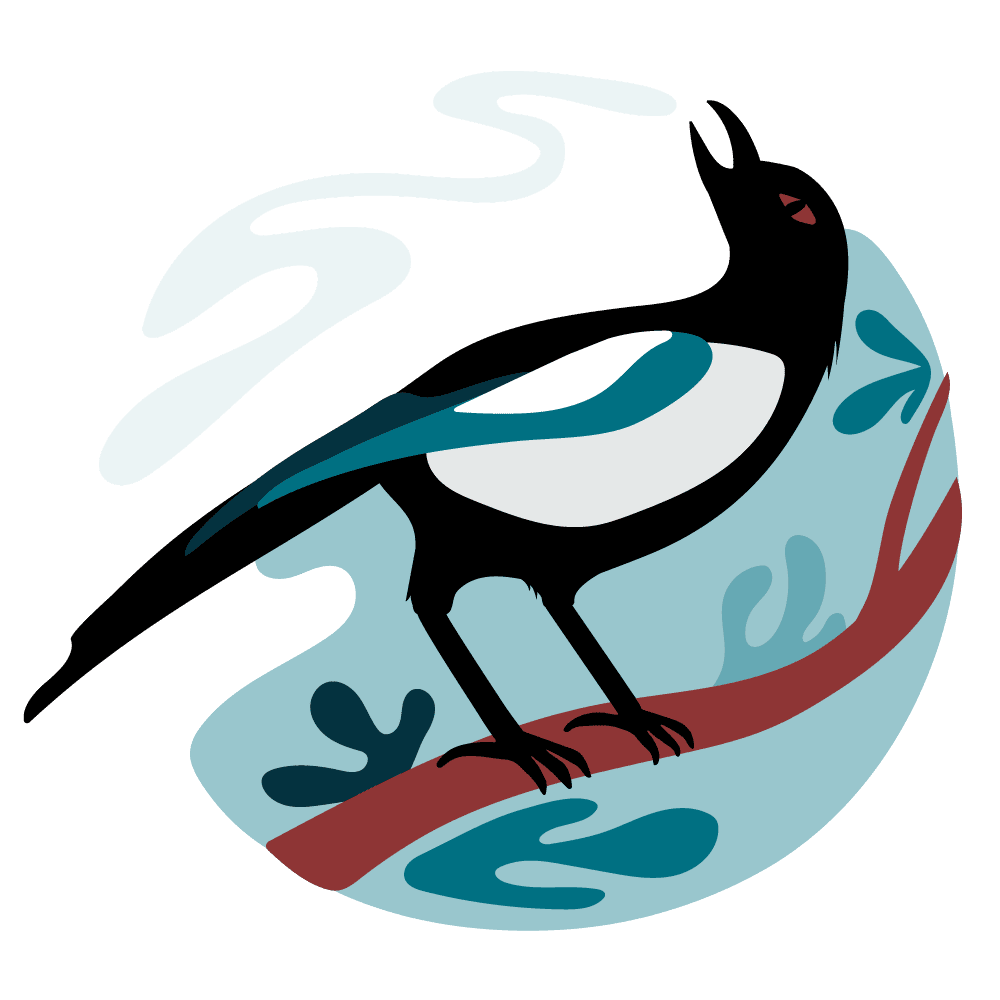 The magpie is a symbol of communications.